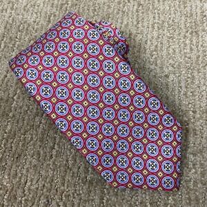 Vibrant Red and Blue Patterned Men's Tie
